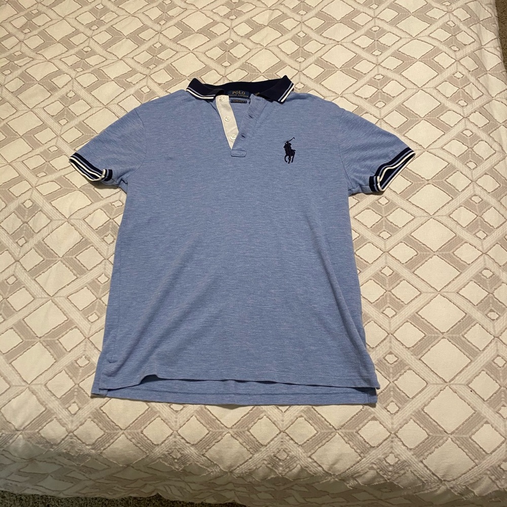 Blue collared polo
